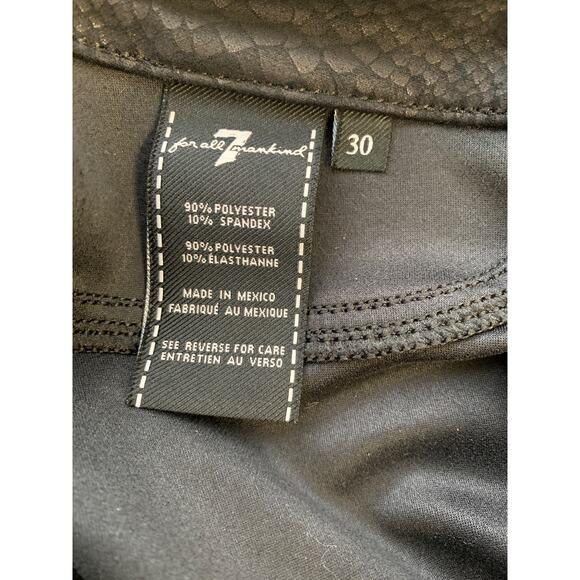 EUC 7 FOR All MANKIND Black Snakeprint Straight Leg Pants - Picture 4 of 4